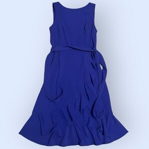Calvin Klein Belted Ruffle Fit N Flare Dress